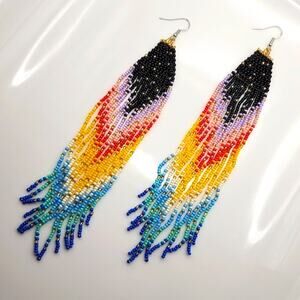 Dancing Rainbow Beaded Earrings